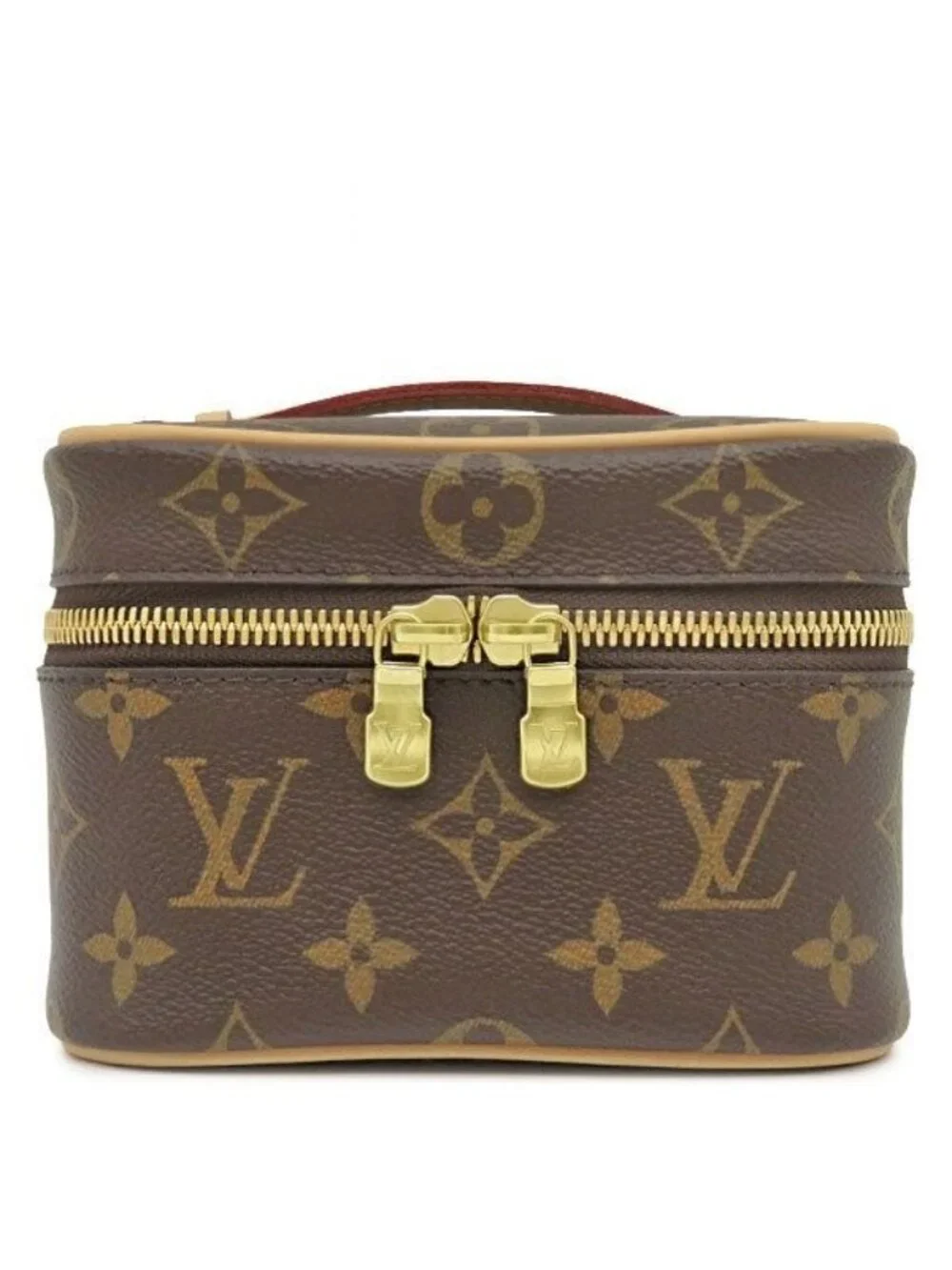 Louis Vuitton Pouch Nice Nano Monogram Canvas Gold Brown Vanity Makeup